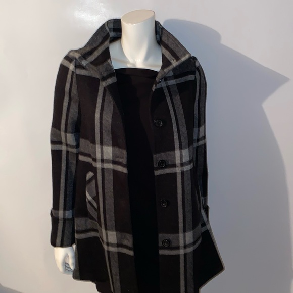 Beautiful black and gray Burberry print wool jacket, Chinese style collar - Picture 5 of 7